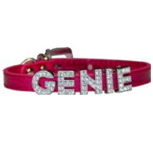 Foxy Metallic Slide Dog Collar - Hot Pink
