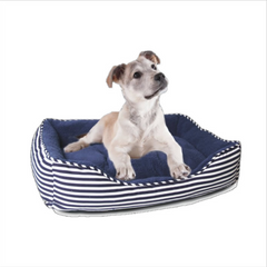 Ahoy Striped Dog Bed - Blue