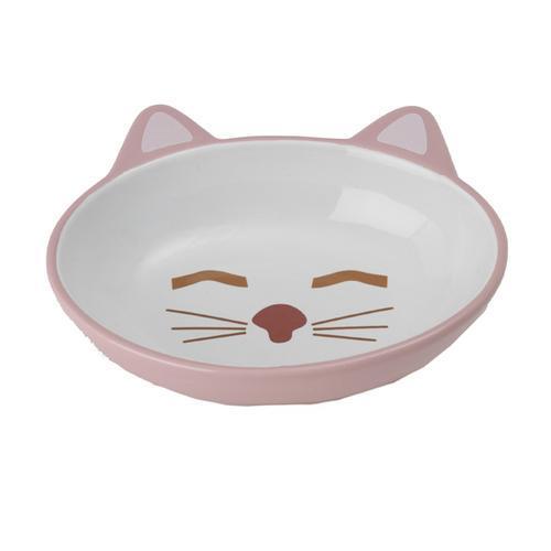Sleepy Kitty Pink Cat Bowl