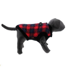 Fashion Bomber Check Dog Vest by Gooby - Red