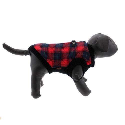 Fashion Bomber Check Dog Vest by Gooby - Red