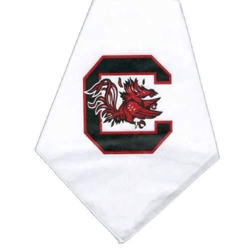 South Carolina Gamecocks Dog Bandana - White