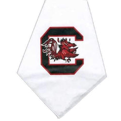 South Carolina Gamecocks Dog Bandana - White