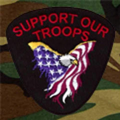 Support Our Troops Patch Dog Tank Top - Black