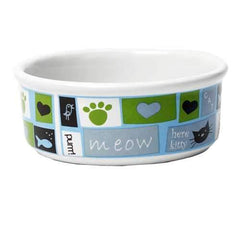 Meow Flair Cat Bowl - Blue