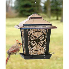 Hopper Style Bird Feeder With Buttefly Design