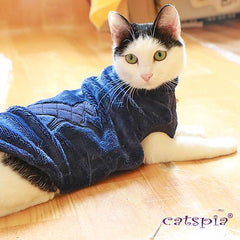 Castor Cat Sweater by Catspia - Navy