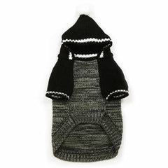 Contrast Hoodie Dog Sweater by Dogo - Black