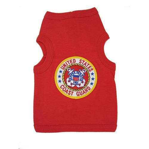 U.S. Coast Guard Crest Dog Tank Top - Red