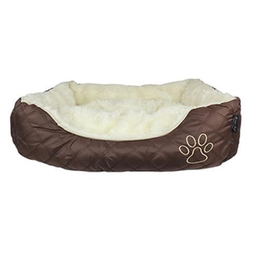 Oxford Quilted Dog Bed - Brown