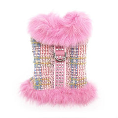 Aubrey Fur Coat Dog Harness - Pink
