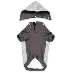 Zack and Zoey Elements Textured Stretch Dog Hoodie - Gray
