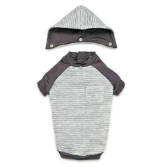 Zack and Zoey Elements Textured Stretch Dog Hoodie - Gray
