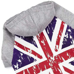Zack and Zoey Distressed-Look British Flag Dog Hoodie