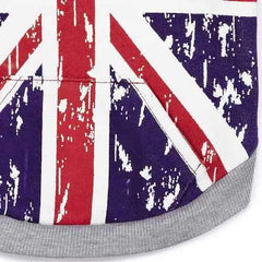 Zack and Zoey Distressed-Look British Flag Dog Hoodie
