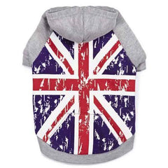 Zack and Zoey Distressed-Look British Flag Dog Hoodie
