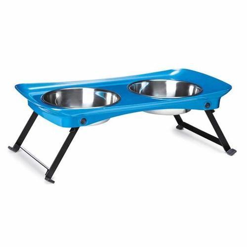 Zack and Zoey Shimmer Melamine Pet Diner - Blue
