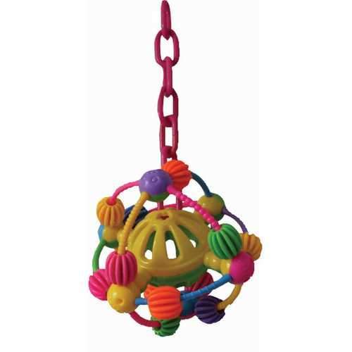 Happy Beaks Space Ball On A Chain Bird Toy