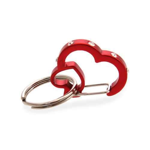 Rubit Dog Tag Clip - Red Rhinestone Heart