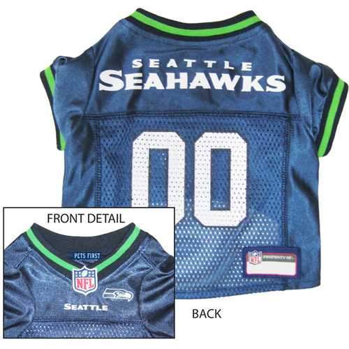 Seattle Seahawks Officially Licensed Dog Jersey - Green Trim