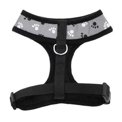 Casual Canine Reflective Pawprint Dog Harness - Gray