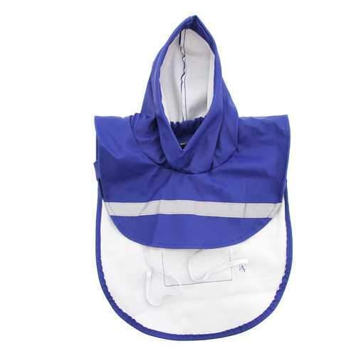 Rain Jacket with Reflective Strip - Blue