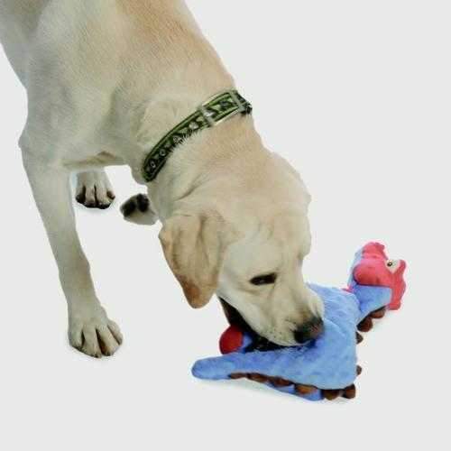 goDog Spike Dino Dog Toy with Chew Guard - Blue