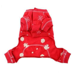 Snowflake Dog Long Johns by Hip Doggie - Red
