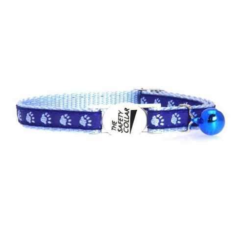 Casual Kitty Two Tone Pawprint Cat Collar - Blue