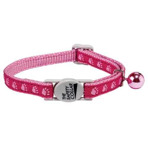 Casual Kitty Two Tone Pawprint Cat Collar - Pink