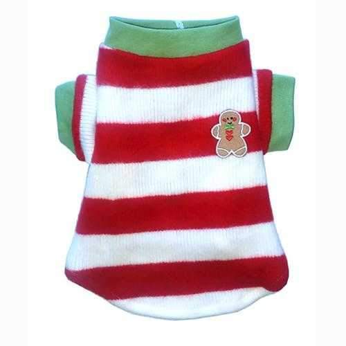 Gingerbread Man Red Stripe T-Shirt by Hip Doggie
