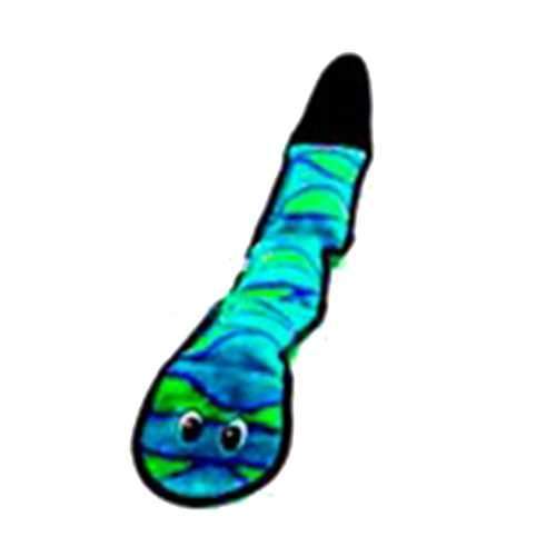 Invincibles Snake Squeaker Dog Toy - Blue/Green