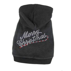 Merry Christmas Rhinestone Dog Hoodie