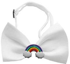 Rainbow Chipper White Bow Tie