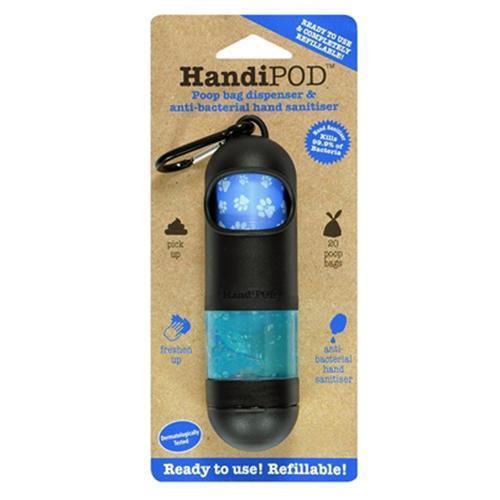 HandiPOD Dispenser with Poop Bags and Hand Sanitizer - Black