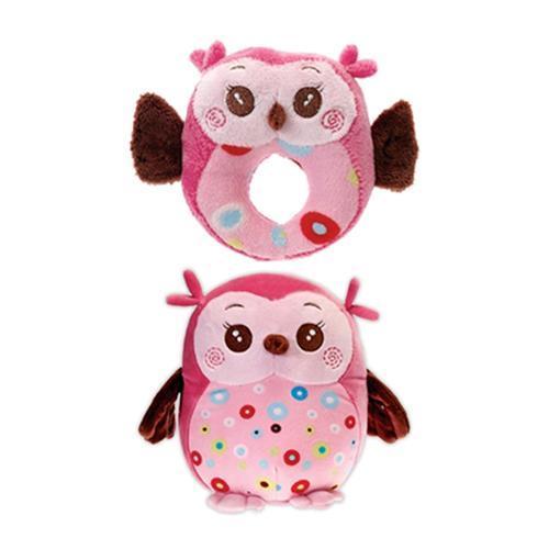 Hocus and Pocus Two Furrs Dog Toy - Pink Owls