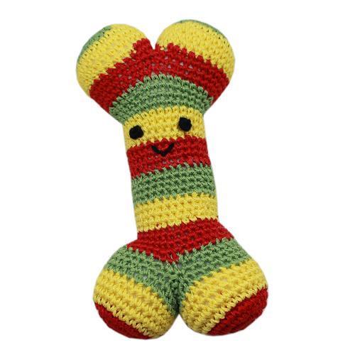 Knit Knacks Bob the Rasta Bone Organic Dog Toy
