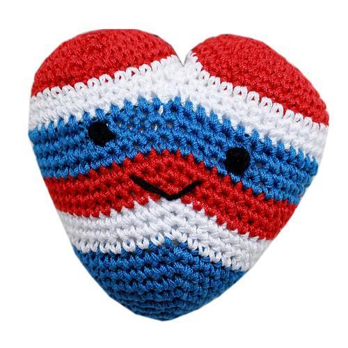 Knit Knacks Hamilton the USA Heart Organic Dog Toy