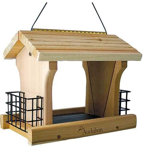Cedar Wood Ranch Style Bird Feeder W/suet Holders