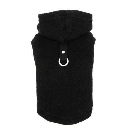 Fleece Vest Hoodie Dog Harness by Gooby - Black