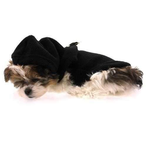 Fleece Vest Hoodie Dog Harness by Gooby - Black