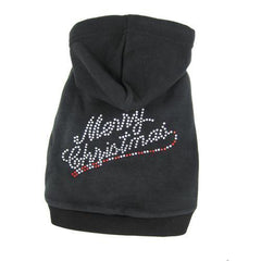 Merry Christmas Rhinestone Dog Hoodie