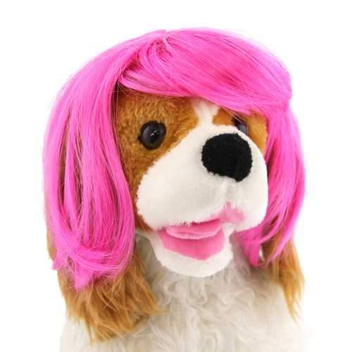 Short Bob Wig Dog Costume - Hot Pink