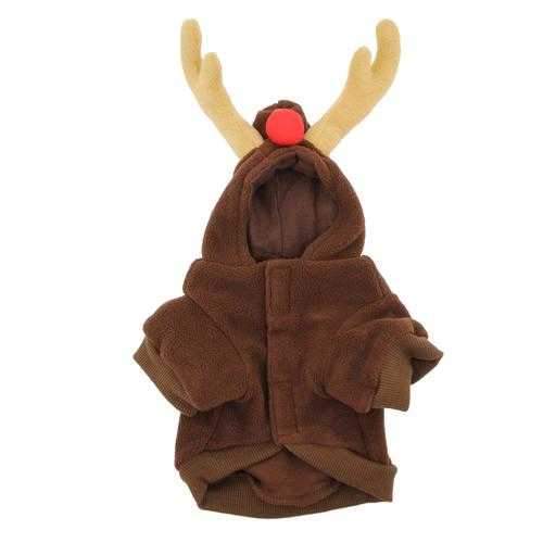 Casual Canine Reindeer Dog Hoodie - Brown