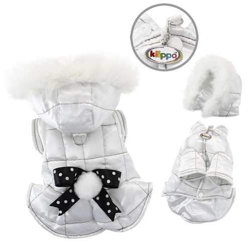 Snow Princess Dog Parka with Detachable Hood by Klippo