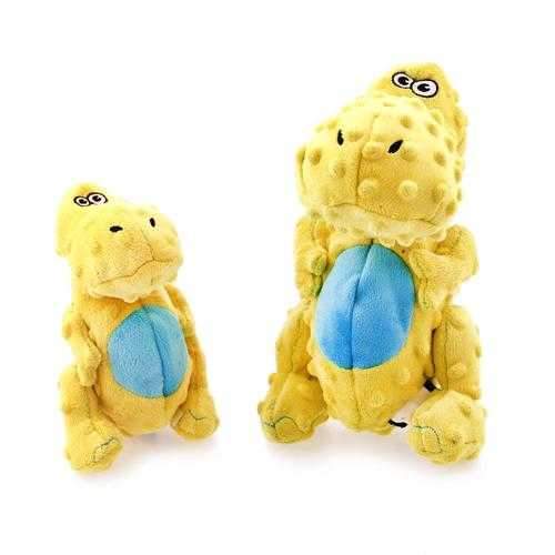 goDog Dino T-Rex Dog Toy - Yellow