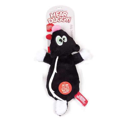 Hear Doggy Flat Dog Toy - Skunk