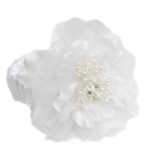 White Flower Deco Dog Collar