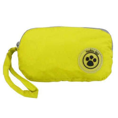 FouFouDog Rainy Day Dog Poncho with Built-in Travel Pouch - Yellow