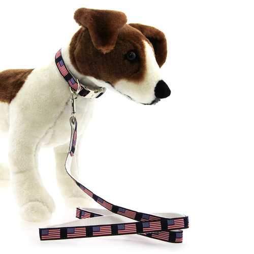 Stars n Stripes Dog Collar and Leash Set by Diva Dog